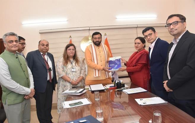 Interacting with Shri Naib Singh Saini